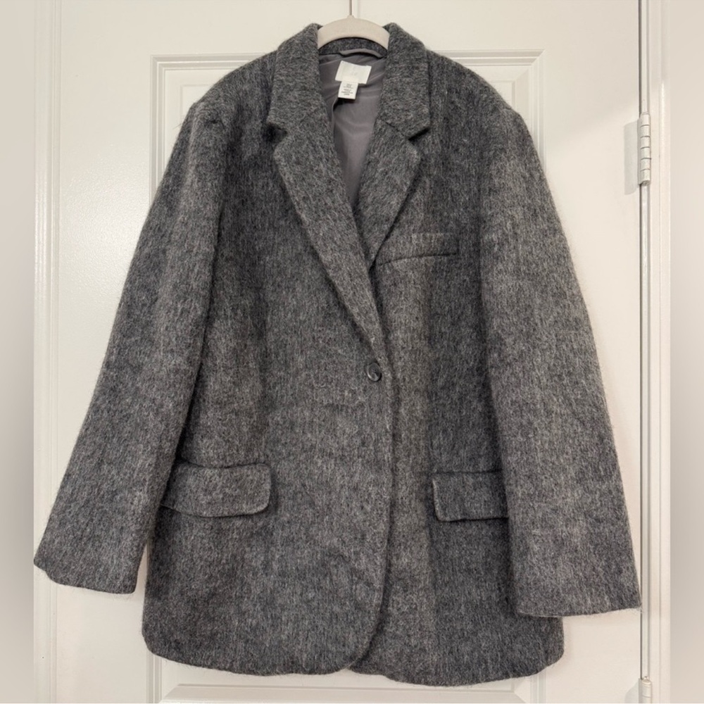 H&M Charcoal Gray Wool Blend Blazer